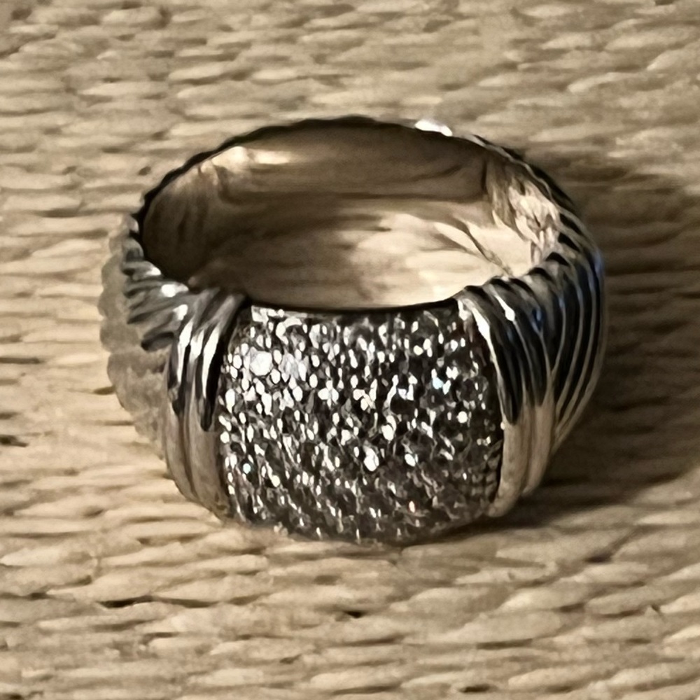 PAJ STERLING SILVER PRE-LOVED AUTHENTIC PAVE-SET STYLE CZ’S DESIGN RING